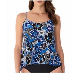 Caribbean Joe Happy Camper High-Low Flounce 2-piece Tankini